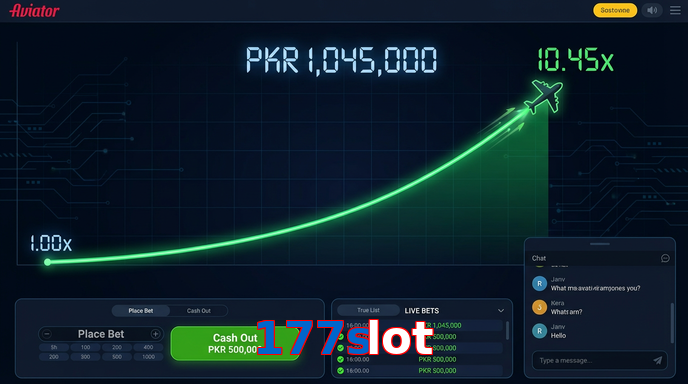 Main screen of 177Slot aviator page for PK players
